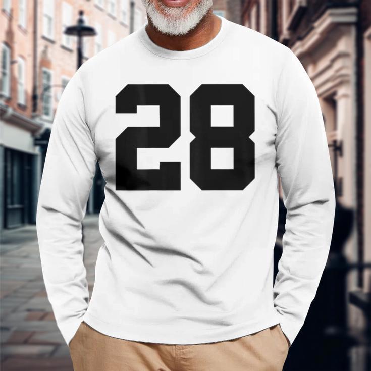 番号28 背面 スポーツチームジャージ番号 長袖Tシャツ 高齢者への贈り物