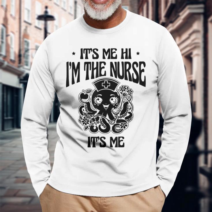 私ですこんにちは私はナースです私です私です医療看護看護師 Rn 長袖Tシャツ 高齢者への贈り物