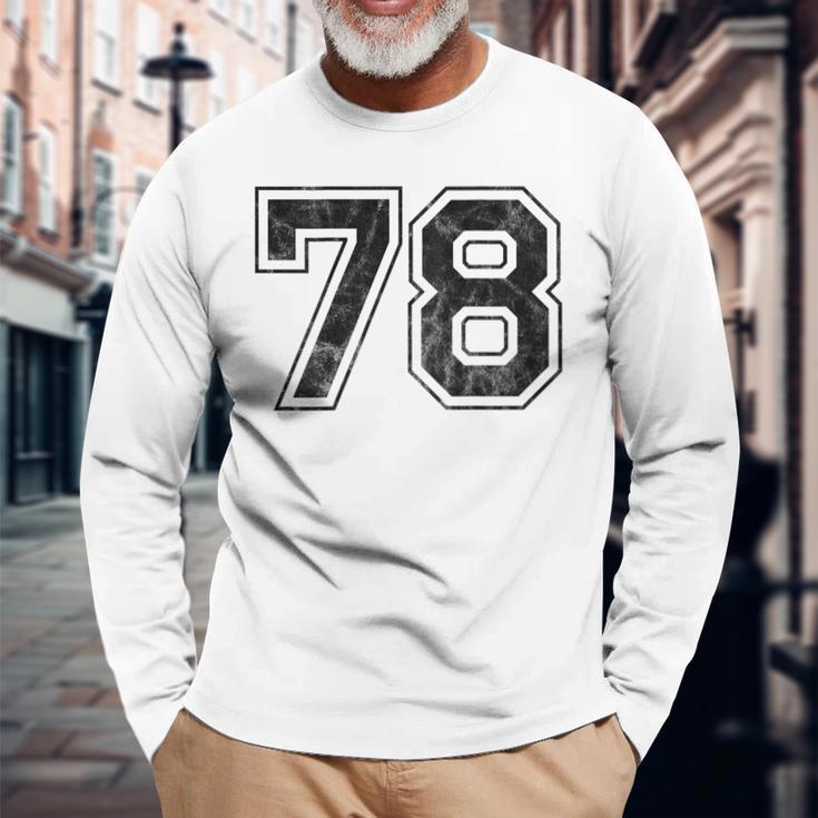 背中に78番。 長袖Tシャツ 高齢者への贈り物