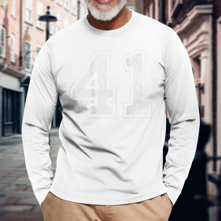 背面に41番。 長袖Tシャツ 高齢者への贈り物