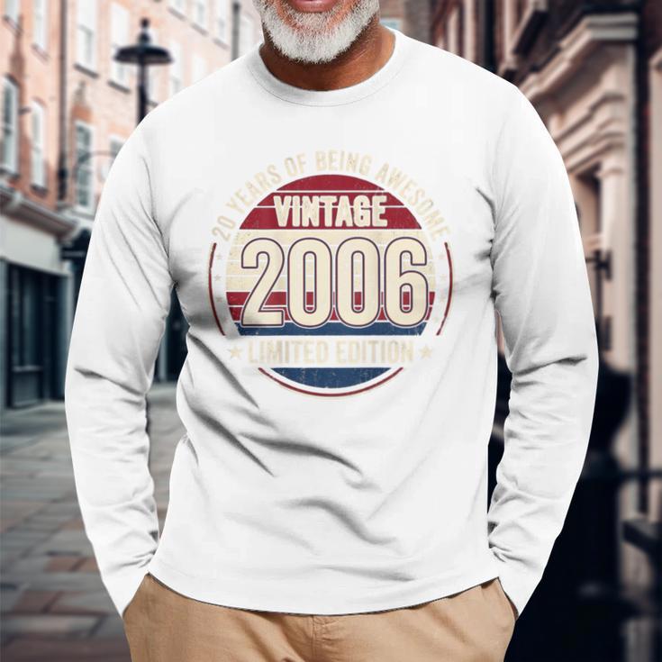 裏面 ヴィンテージ 20 誕生日 デコレーション メンズ 20歳 2006 20歳 長袖Tシャツ 高齢者への贈り物