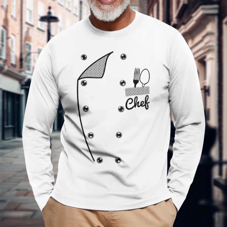 面白いシェフコスチュームジャケット。フェイク料理人のユニフォーム。楽しいギフト。 長袖Tシャツ 高齢者への贈り物
