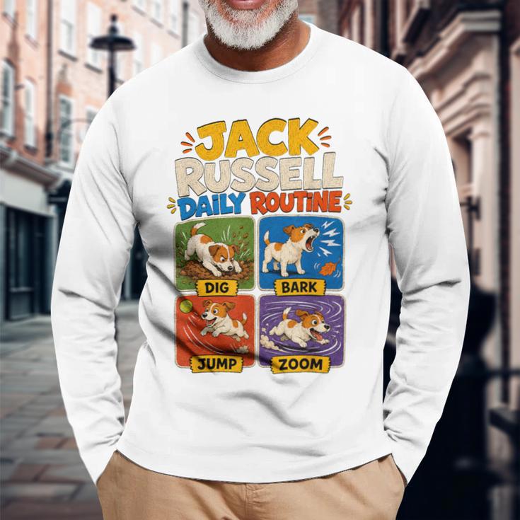 面白いジャックラッセル犬の日常的な贈り物。 長袖Tシャツ 高齢者への贈り物