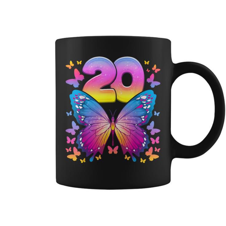 20 歳の誕生日、女の子 20 歳、蝶、数字 20 コーヒーマグ
