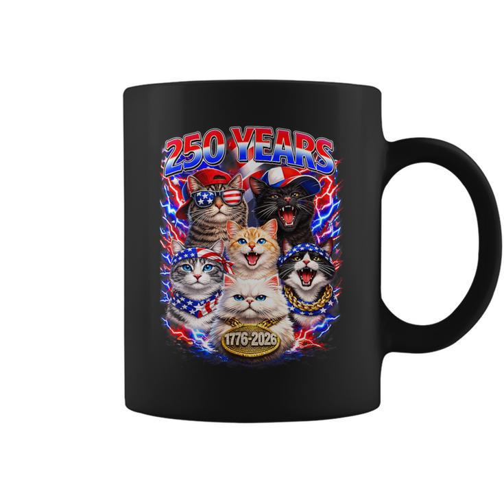 250 Years Cat American Flag 250Th Anniversary 4Th Of July Coffee Mug