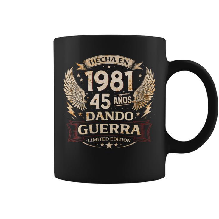 45 Cumpleaños Hombre 45 Años Original De 1981 Cuello Taza de café