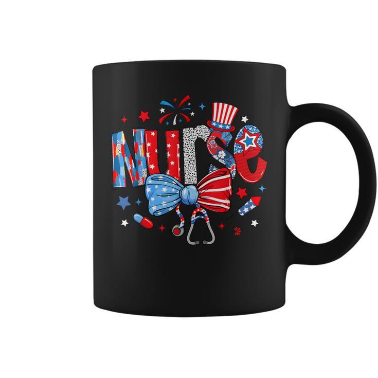 4Th Of July Nurse American Flag Fourth Of July Nurse Coffee Mug