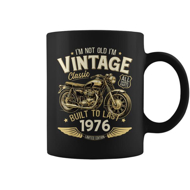 50 Cumpleaños Hombre Moto Biker Motero Intage 1976 Taza de café