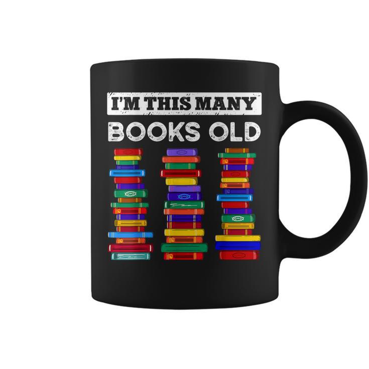 50th Birthday I'm This Many Books Old 50 Years Old Bookworm Graphic Print Coffee Mug