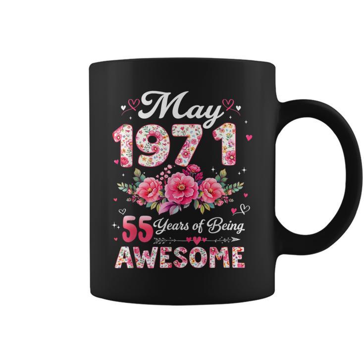 55歳 1971年5月 花柄 55歳 誕生日 男性 女性 コーヒーマグ