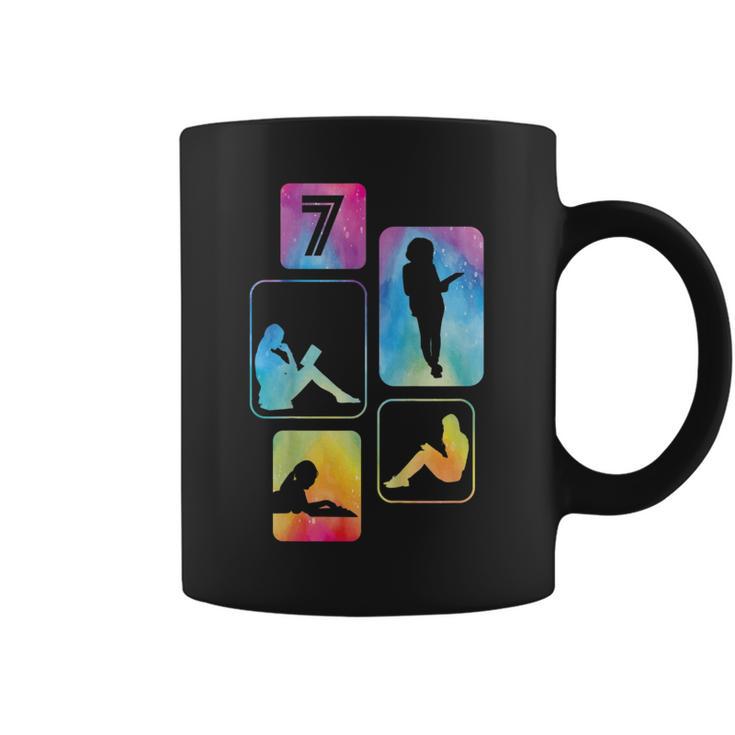 7th Birthday Book Reading Bookworm Book Lover Girls Graphic Print Coffee Mug