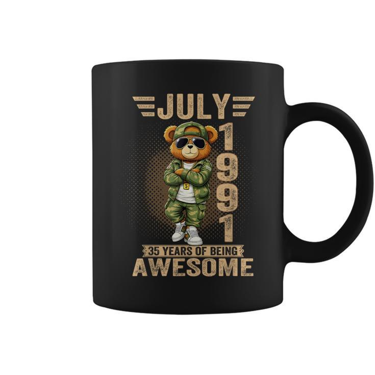 7月35日 誕生日デコレーション メンズ 35歳 1991年 35歳 テディベア コーヒーマグ