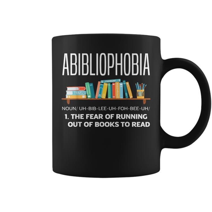 Abibliophobia Book Lover Avid Reader Bookworm Book Reader Graphic Print Coffee Mug