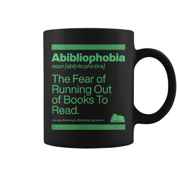Abibliophobia The Fear Of Running Out Of Books To Read Graphic Print Coffee Mug