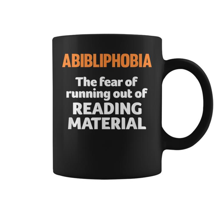 Abibliophobia Reading Bookworm Teacher Librarian Book Reader Graphic Print Coffee Mug