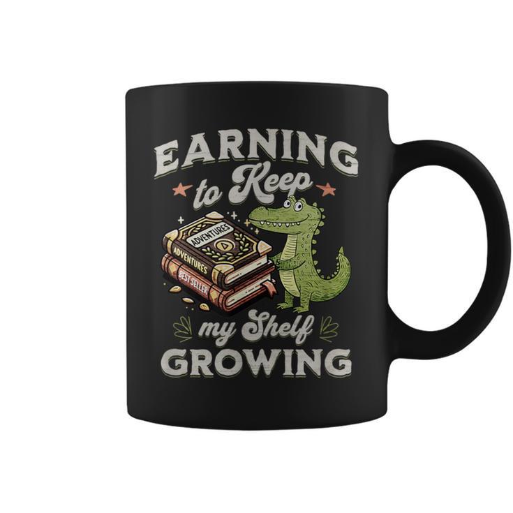 Alligator Book Lover Reading Pun Bookish Humor Vibes Graphic Print Coffee Mug