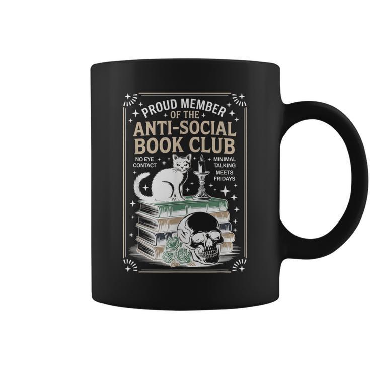Anti-Social Book-Club Cat Graphic Graphic Print Coffee Mug