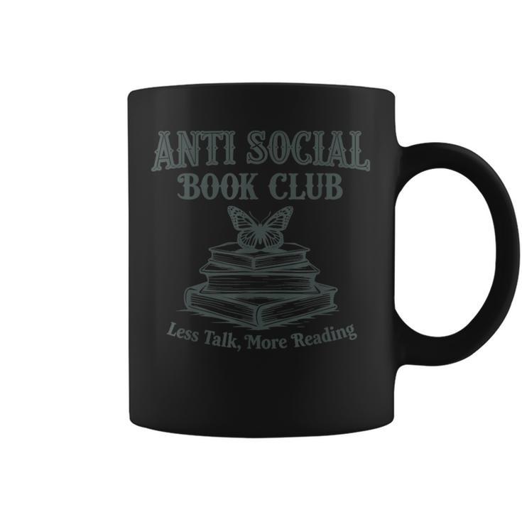 Antisocial Book Club Less Talk More Reading Graphic Print Coffee Mug