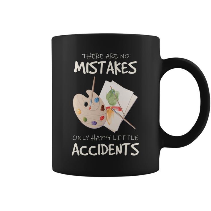 Artist Mistakes Happy Accidents アートパレット 絵画 引用 長袖tシャツ コーヒーマグ