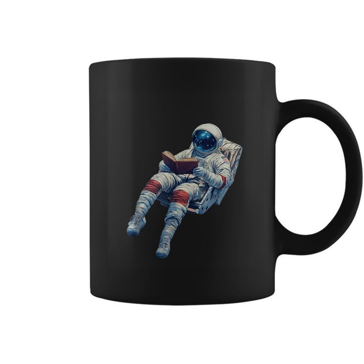 Astronaut Reading Book Sci-Fi Enthusiast Graphic Print Coffee Mug