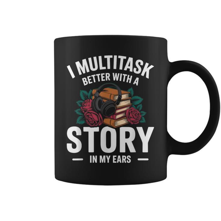 Audiobook Enthusiasts Headphones Flowers Book Club Bookworm Graphic Print Coffee Mug