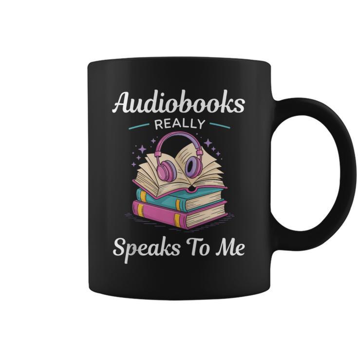 Audiobooks Listener Fun Tee Audio Book And Book Nerd Graphic Print Coffee Mug