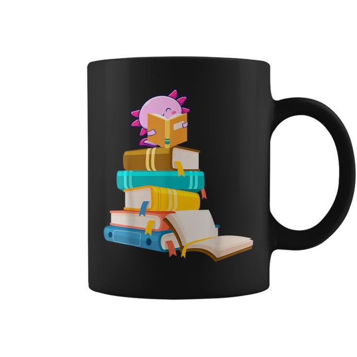 Axolotl Reading Book Bookworm Book Lover Girls Boys Graphic Print Coffee Mug