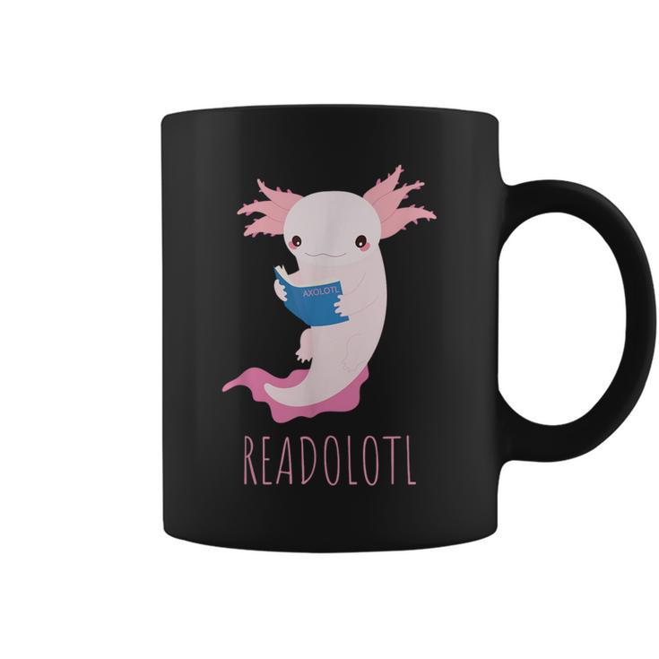 AXOLOTL Reads a Book READOLOTL Bookworm Axolotl Graphic Print Coffee Mug
