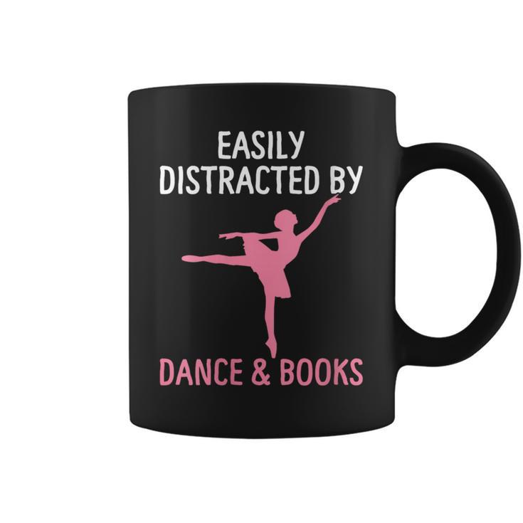 Ballerina Ballet Dancer Books Lover Distracted Dance Books Graphic Print Coffee Mug