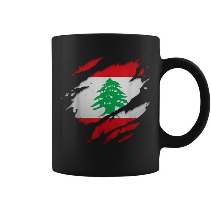Bandera De Líbano Desgarrada Taza de café