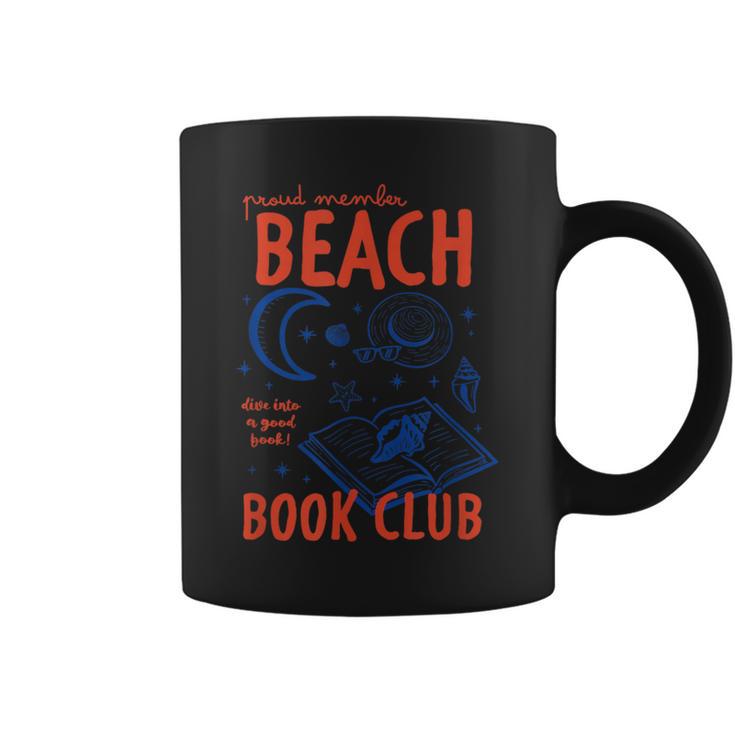 Beach Book Club Girl Summer Bookish Beach Day Librarian Graphic Print Coffee Mug