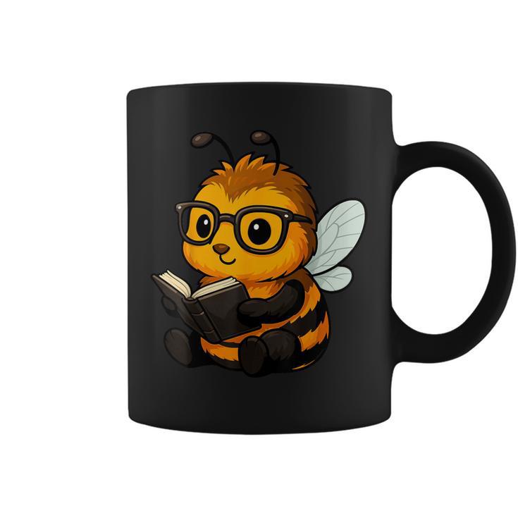Bee Reading Book Lover Graphic Print Coffee Mug