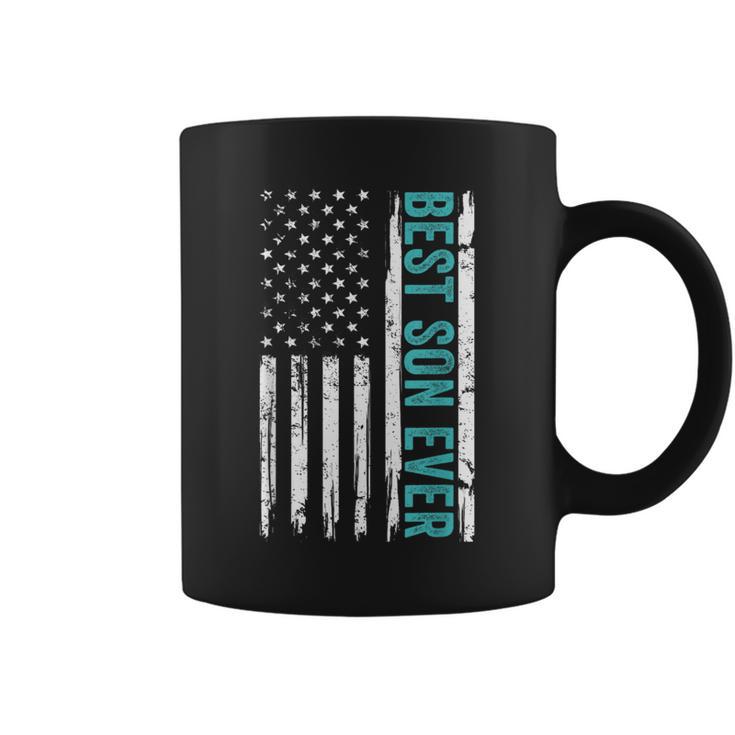 Best Son Ever Us American Flag Fathers Day From Mom Dad Coffee Mug