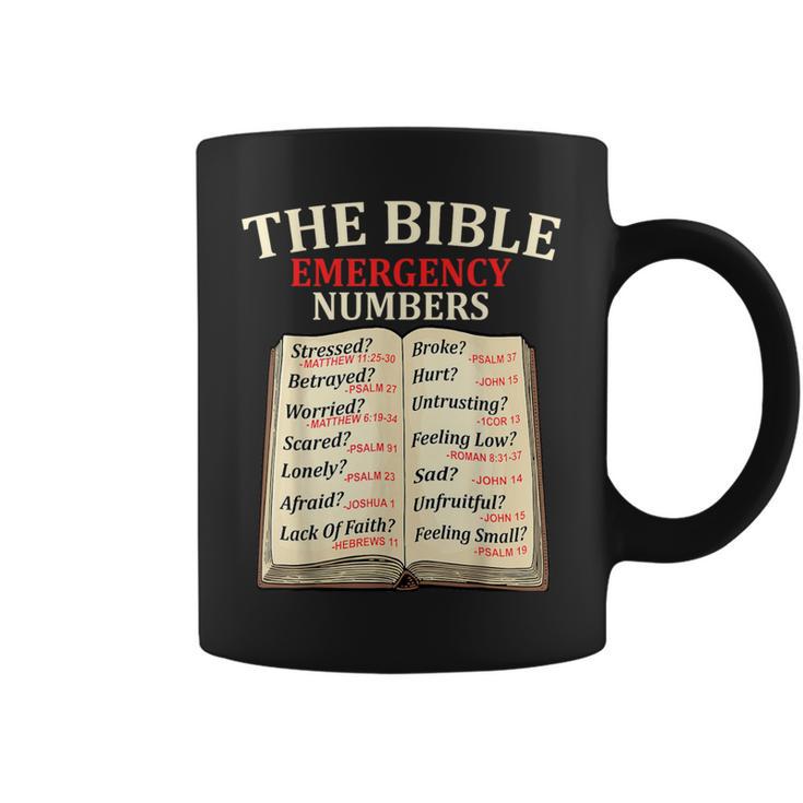 The Bible Book Of Emergency Numbers Religious Christian Graphic Print Coffee Mug