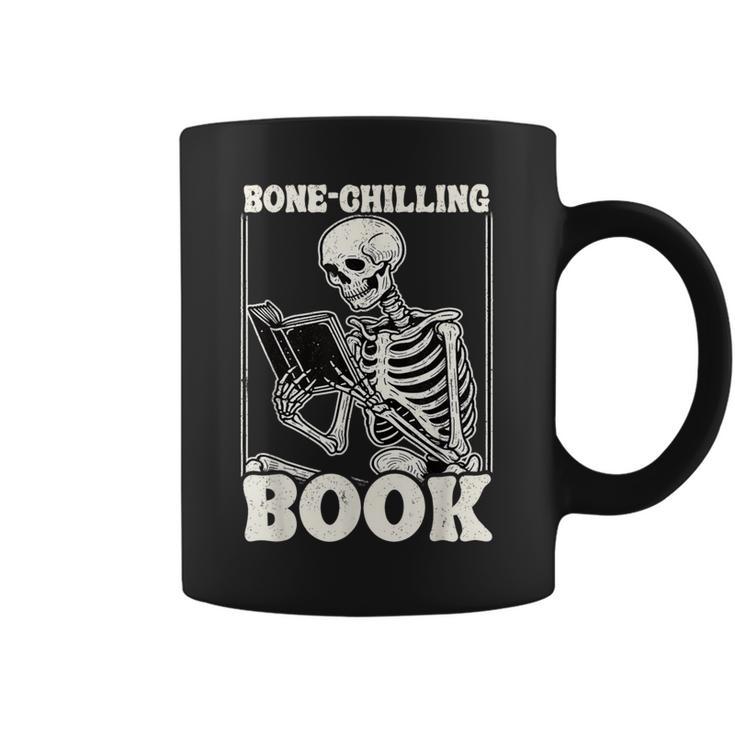 Bone-Chilling Book Skeleton Reading Bookworm Book Lovers Graphic Print Coffee Mug