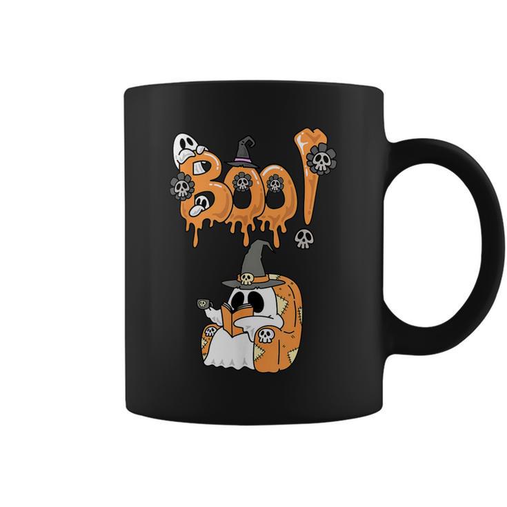 Boo Kids Book Lover Ghost Halloween Librarian Graphic Print Coffee Mug