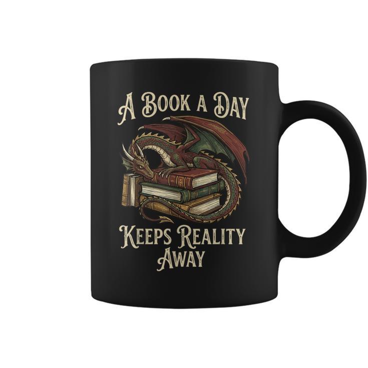 A Book A Day Keeps Reality Away Graphic Print Coffee Mug