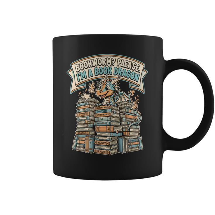Book Dragon Bookworm Reader Retro Graphic Print Coffee Mug