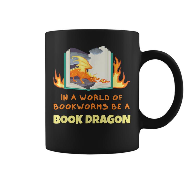 Book Dragon Librarian Book Lovers Graphic Print Coffee Mug