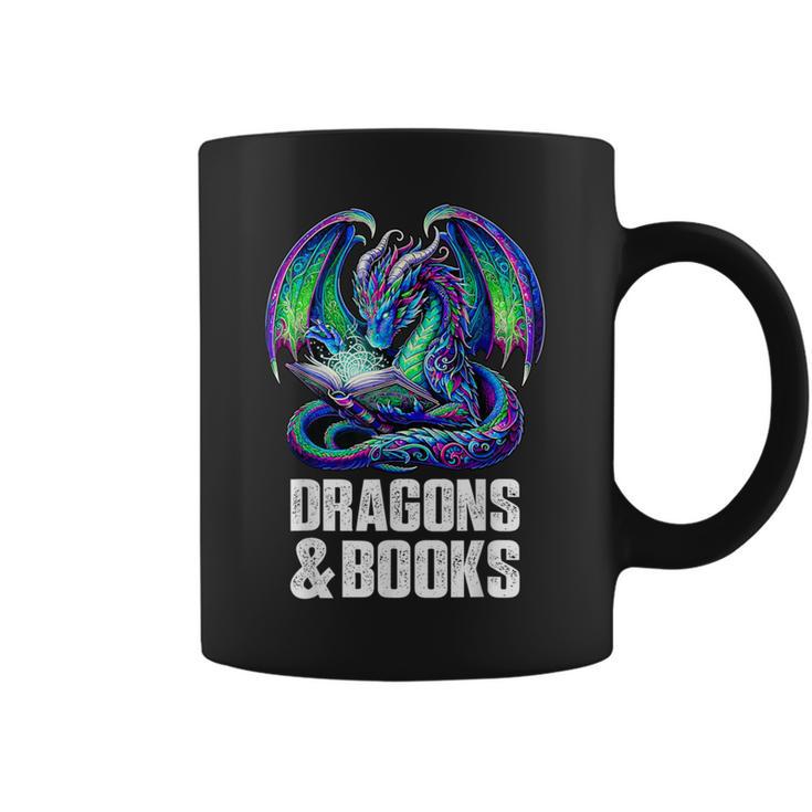 Book Dragons And Books Reading Lover Graphic Print Coffee Mug