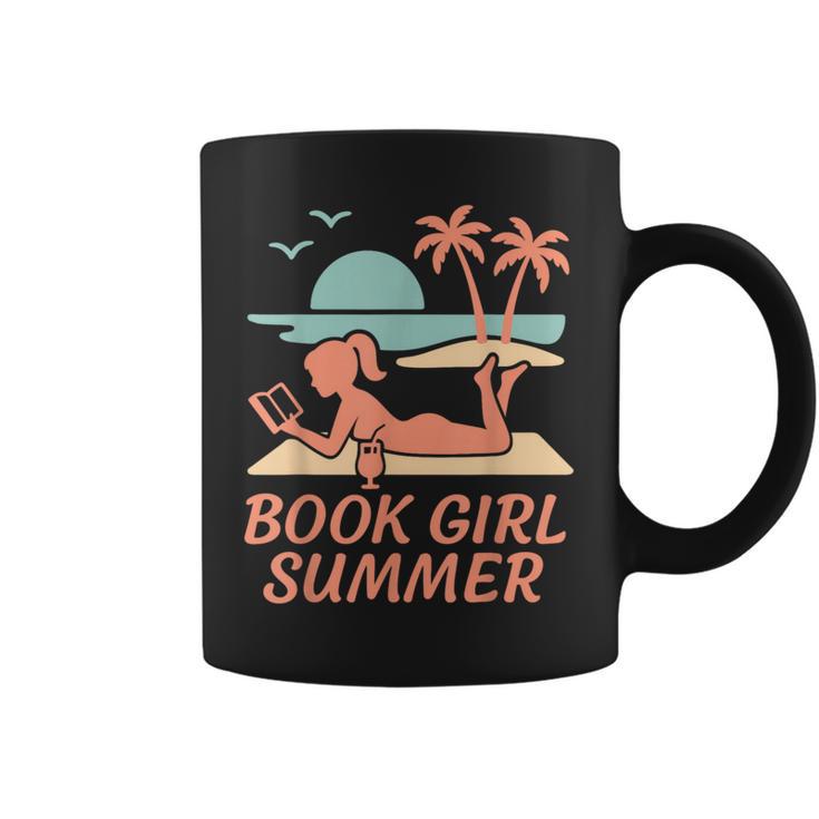 Book Girl Summer Book Reading Retro Sunset Graphic Print Coffee Mug