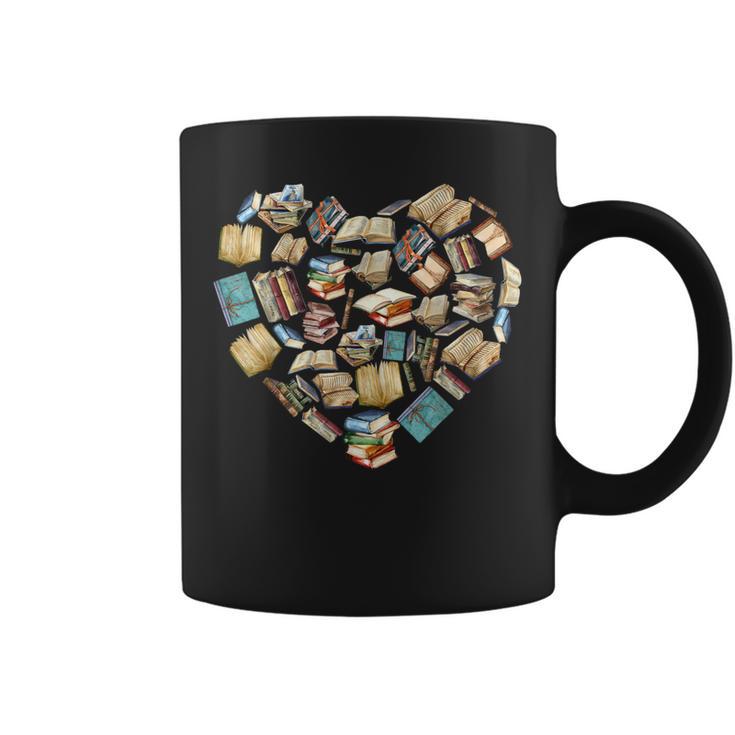 Book Lover Heart Shape Valentines Day Librarian Squad Gift Graphic Print Coffee Mug