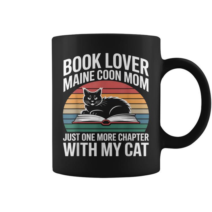 Book Lover Maine Coon Mom Just One More Chapter With My Cat Graphic Print Coffee Mug