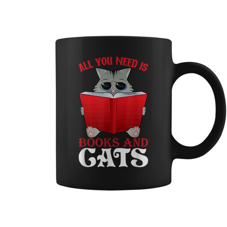 Book Lover Nerd Reading Teacher Bookworm Ladies Cat Graphic Print Coffee Mug