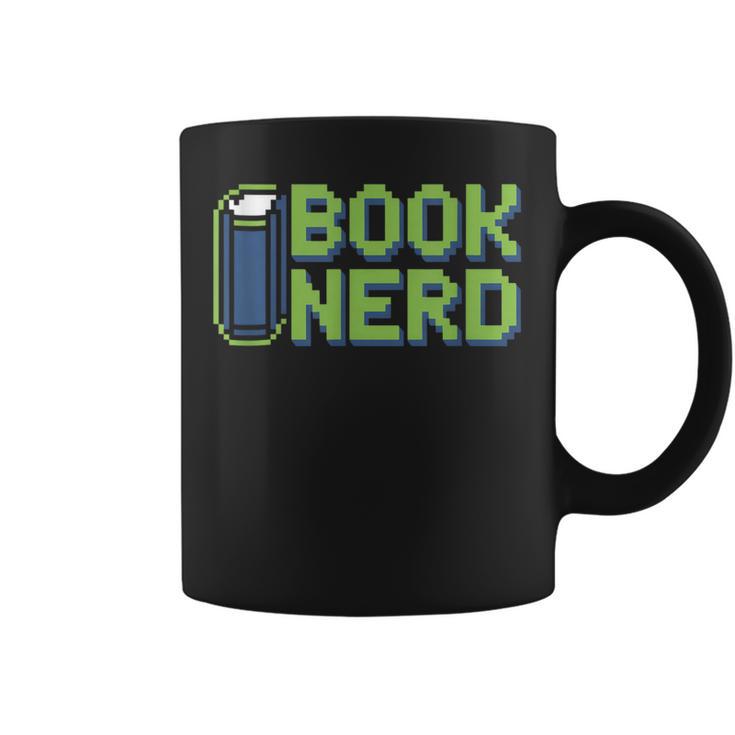 Book Nerd Pixel Retro Reading Bibliophile Gamer Graphic Print Coffee Mug
