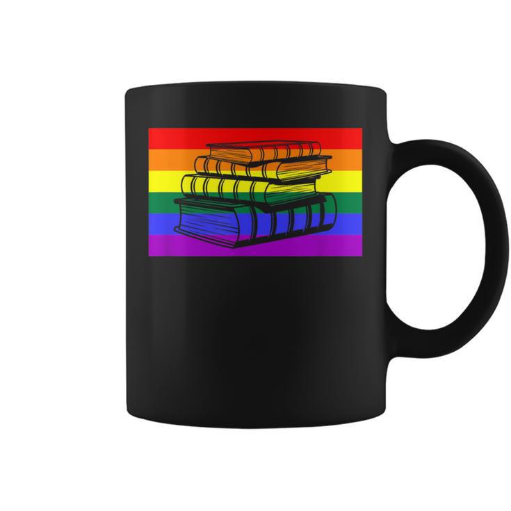 Book Read Literary Gay Pride Flag Rainbow LGBTQ Queer Graphic Print Coffee Mug