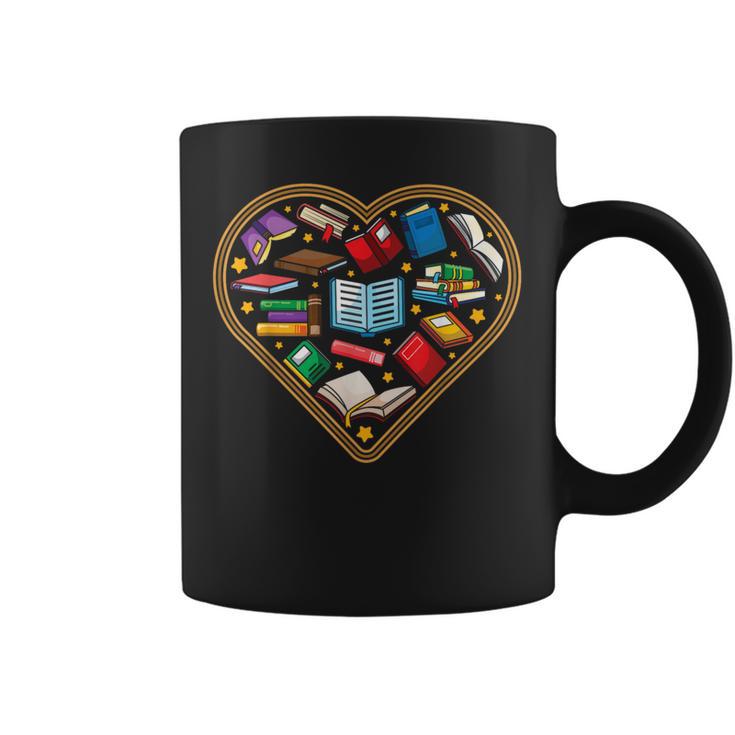 Book Reading Bookworm Reader Literature Heart Graphic Print Coffee Mug