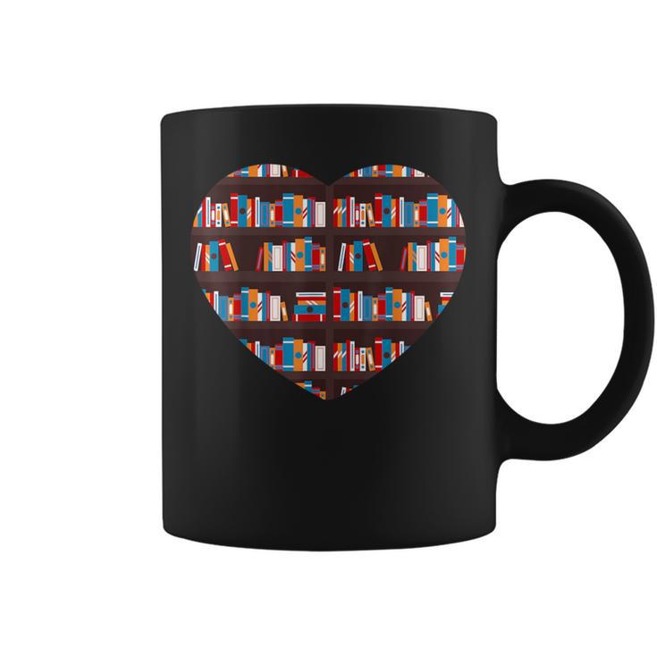 Book Reading Club Librarian Library Love Heart Tee Graphic Print Coffee Mug