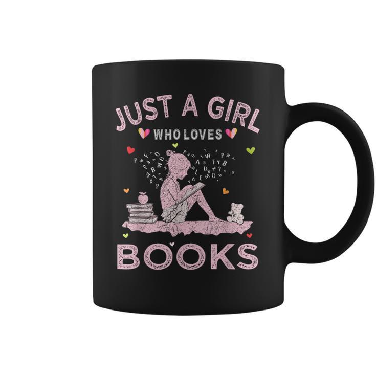 Book Reading Lover Tee Just A Girl Who Loves Books Graphic Print Coffee Mug