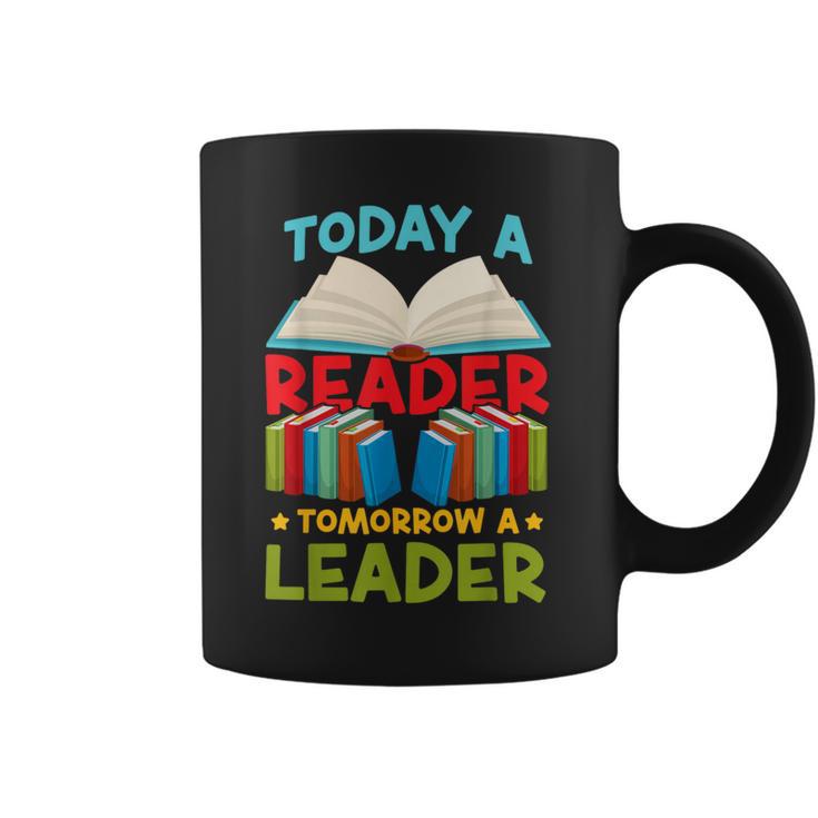 Book Reading Today A Reader Tomorrow A Leader Graphic Print Coffee Mug